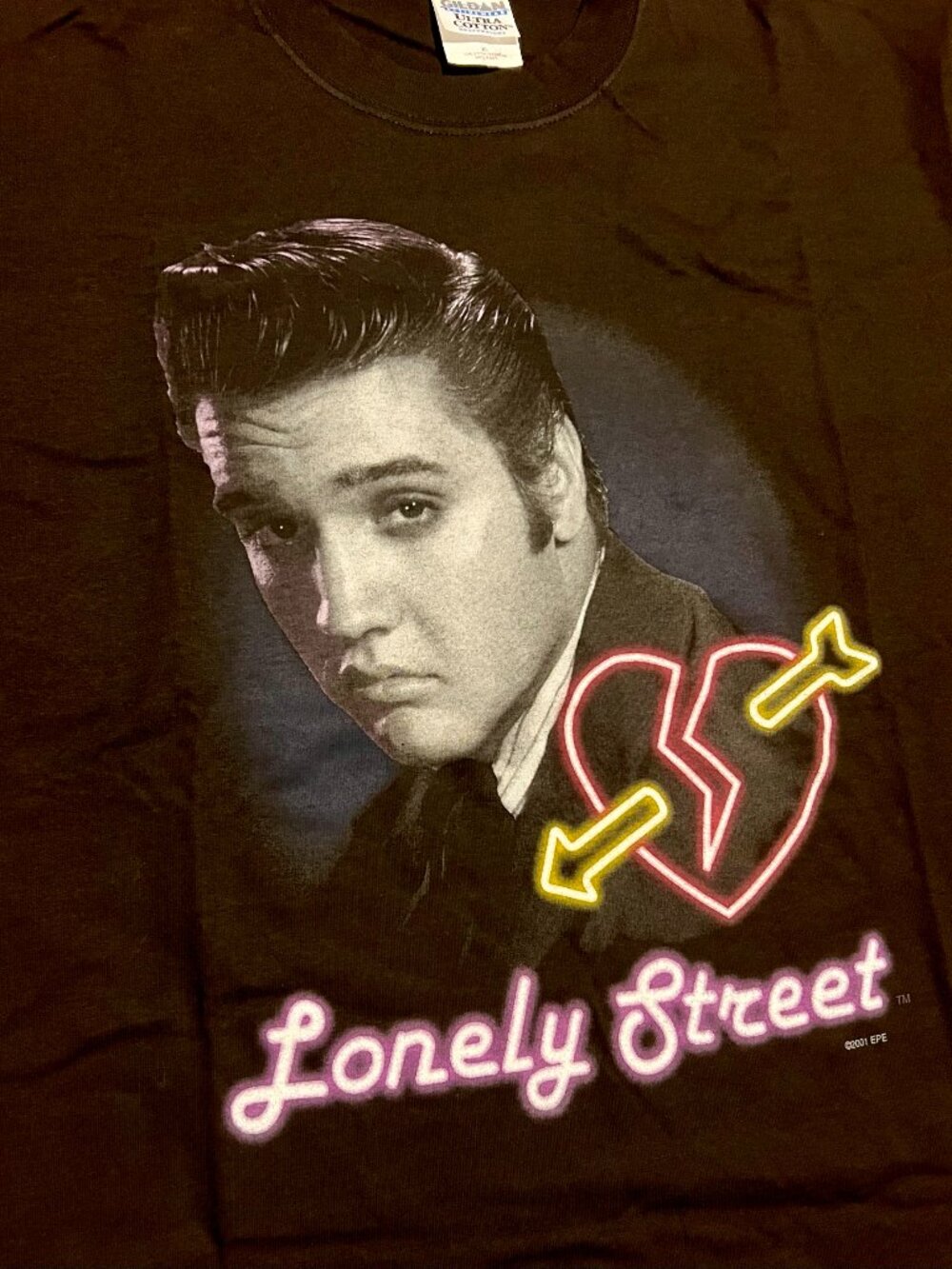 Elvis Presley Lonely Street '01 Y2k Vintage Graphic T-Shirt, Men's Xl View 3
